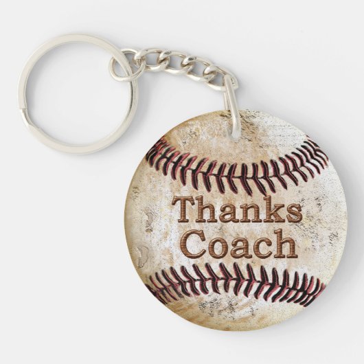 Goedkope Dank Baseball Coach Cadeau-ideeën Sleutelhanger (Voorkant)