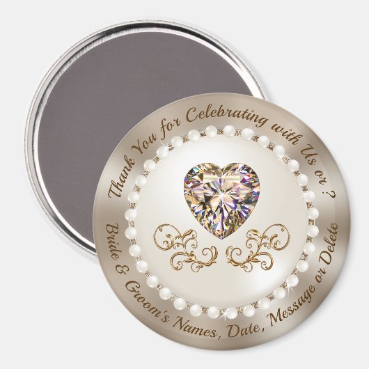 Goedkope Dank u Cadeaus voor Trouwgasten, Bruiloft Magneet (Voorkant / Achterkant)
