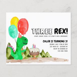 Goedkope DRIE Rex Balloon Cake Dinosaurus 3e Verja Flyer