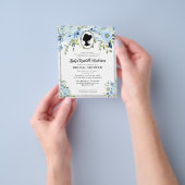 Goedkope Dusty Blue Floral Regency Era Vrijgezelle Flyer (Hand)