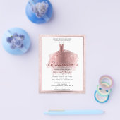Goedkope Elegant Roos Gold Quinceañera jurk uitnod Flyer (Enkel)