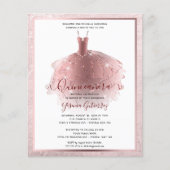 Goedkope Elegant Roos Gold Quinceañera jurk uitnod Flyer (Voorkant)