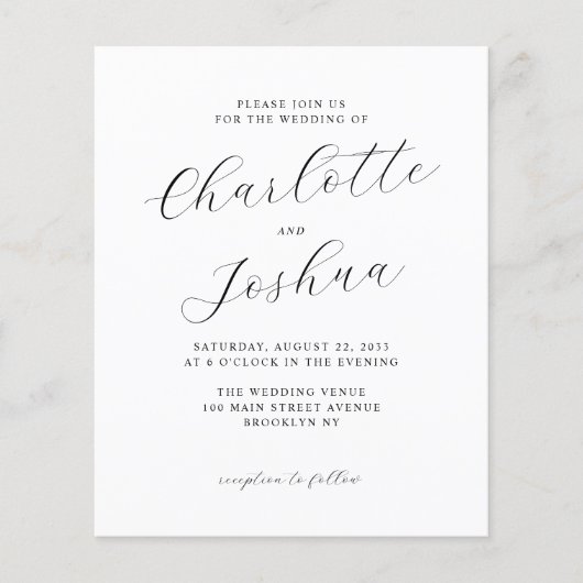 Goedkope Elegante Minimalistische RSVP QR Code Bru Flyer (Voorkant)