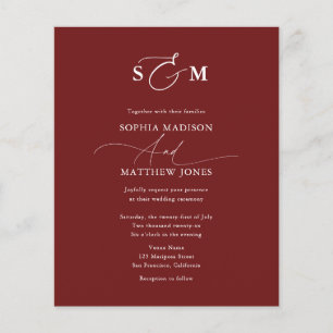 Goedkope Elegante Monogram Huwelijks QR Code Burgu Flyer