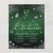 Goedkope Emerald Green Silver Gown Quinceanera Kaa Flyer (Voorkant)