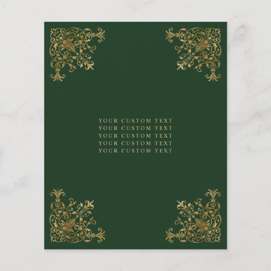 Goedkope  Emerald Groen Goud Lijst Quinceanera Flyer (Achterkant)