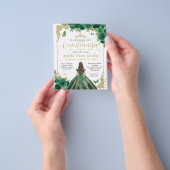 Goedkope Emerald Groen Goud Prinses Quinceañera Flyer (Hand)