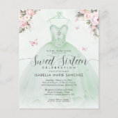 Goedkope Emerald Groen Roze Bloemenjurk Sweet Sixt Flyer (Voorkant)