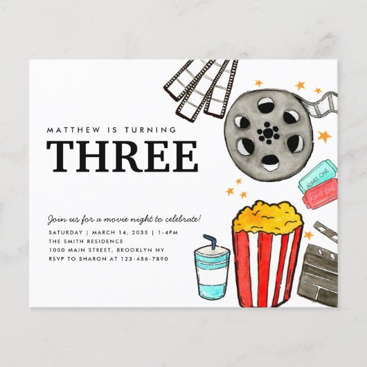 Goedkope Film Night Cinema Watch Party Kind Verjaa Flyer (Voorkant)