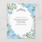 Goedkope Floral Dusty Blue Silver Quinceañera Invi Flyer (Achterkant)