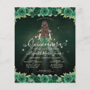 Goedkope Floral Groene Prinses Verjaardag Quincean Flyer