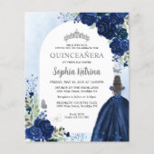 Goedkope Floral Navy Blue Zilveren Prinses Quincea Flyer (Voorkant)