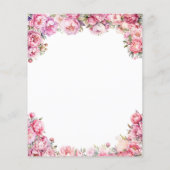 Goedkope Floral Pink Gold Glitter Tiara Quinceañer Flyer (Achterkant)