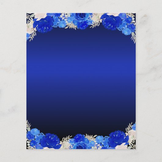 Goedkope Floral Royal Blue Dress Quinceanera Uitno Flyer (Achterkant)