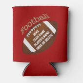 Goedkope Football Team Gifts met 4 Lijnen JOUW TEK Blikjeskoeler (Voorkant)