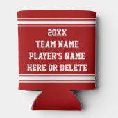 Goedkope Football Team Gifts met 4 Lijnen JOUW TEK Blikjeskoeler (Achterkant)
