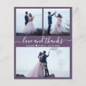 Goedkope Foto Collage Mauve Bruiloft Dank u Flyer (Voorkant)