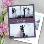 Goedkope Foto Collage Mauve Bruiloft Dank u Flyer<br><div class="desc">Goedkope Moderne Elegante Hand Geschreven Script (3) Drie Foto Collage Bruiloft Dank u gepersonaliseerde betaalbare low budget flyer. Stijlvolle bruiloft dank u sjabloon met drie foto op de voorkant en 1 foto op de achterkant. ***LET OP! *** SCROLL NAAR BENEDEN VOOR MEER INFO! *** Met de tekst "Thank You" in...</div>