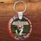 Goedkope foto, personaliseer voetbal sleutelhanger (Voorkant)