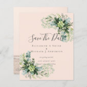 GOEDKOPE Foto Save Dates Eucalyptus Bladeren Groen (Voorkant / Achterkant)
