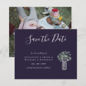 GOEDKOPE Foto Save Dates Rustieke Gypsophila Mason (Voorkant / Achterkant)