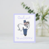 Goedkope Funny Budget Bruiloft Cartoon Save The Da Aankondigingskaart (Staand voorkant)