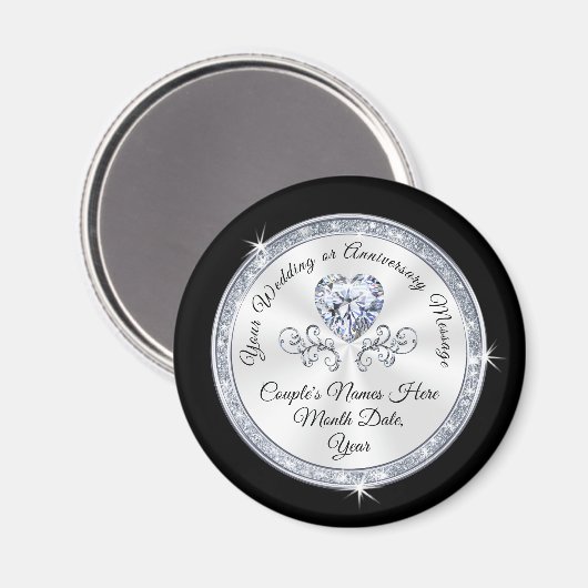 Goedkope gepersonaliseerde bruiloft gunsten in elk magneet (Voorkant / Achterkant)