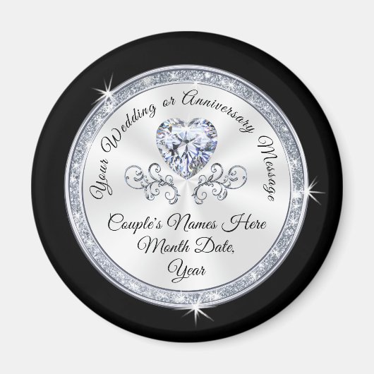 Goedkope gepersonaliseerde bruiloft gunsten in elk magneet (Voorkant)