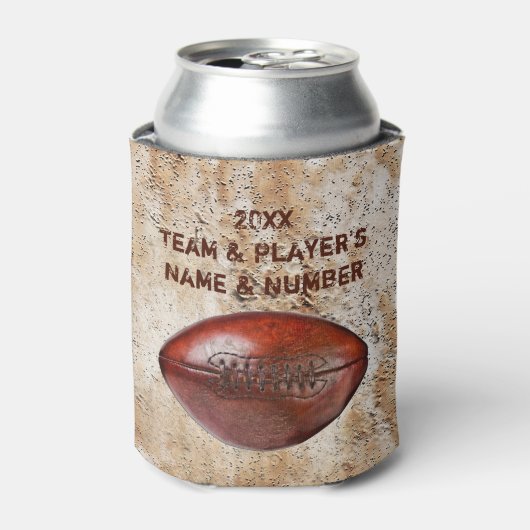 Goedkope gepersonaliseerde Football team geschenke Blikjeskoeler (Blikje Voorkant)