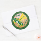 Goedkope gepersonaliseerde Green en Gold Cheer Sti Ronde Sticker (Envelop)