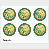 Goedkope gepersonaliseerde Green en Gold Cheer Sti Ronde Sticker (Vel)