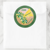 Goedkope gepersonaliseerde Green en Gold Cheer Sti Ronde Sticker (Tas)