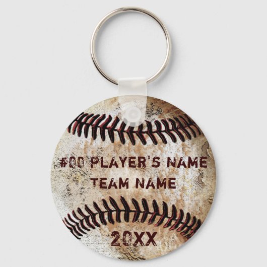 Goedkope, gepersonaliseerde honkbalteamcadeaus voo sleutelhanger (Voorkant)