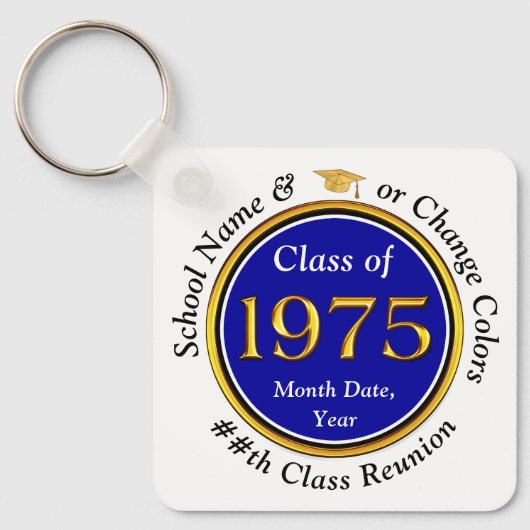 Goedkope gepersonaliseerde, Klasse van 1975 Reunio Sleutelhanger (Voorkant)