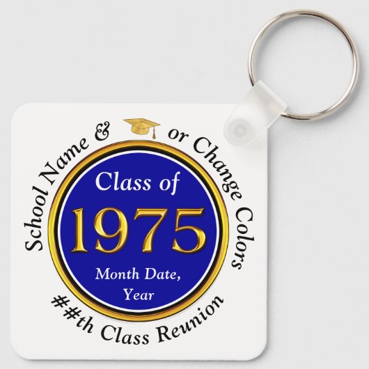 Goedkope gepersonaliseerde, Klasse van 1975 Reunio Sleutelhanger (Achterkant)