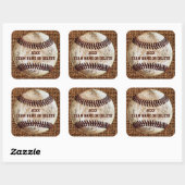 Goedkope gepersonaliseerde rustieke team honkbal S Vierkante Sticker (Vel)