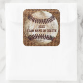 Goedkope gepersonaliseerde rustieke team honkbal S Vierkante Sticker (Tas)