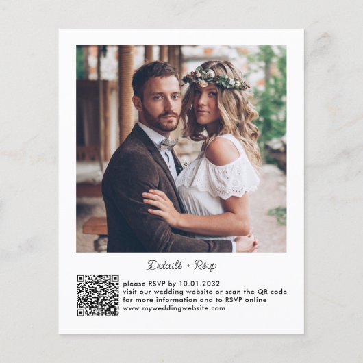 Goedkope Getrouwde Typografie QR Code Foto Bruilof Flyer (Achterkant)