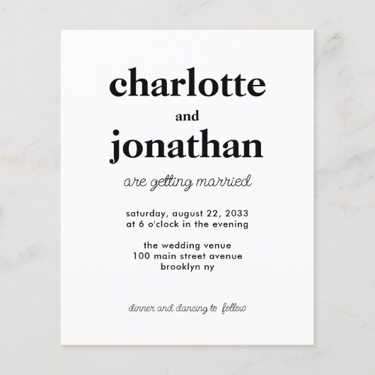 Goedkope Getrouwde Typografie QR Code Foto Bruilof Flyer (Voorkant)