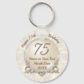 Goedkope geweldige Custom, 75th Birthday Party Fav Sleutelhanger (Voorkant)