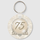 Goedkope geweldige Custom, 75th Birthday Party Fav Sleutelhanger (Achterkant)