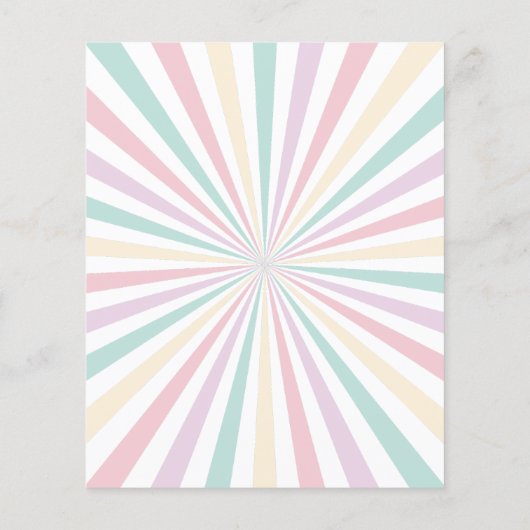 GOEDKOPE Girly Pastel Kleur Carnaval Circus Verjaa Flyer (Achterkant)