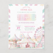 GOEDKOPE Girly Pastel Kleur Carnaval Circus Verjaa Flyer (Voorkant)