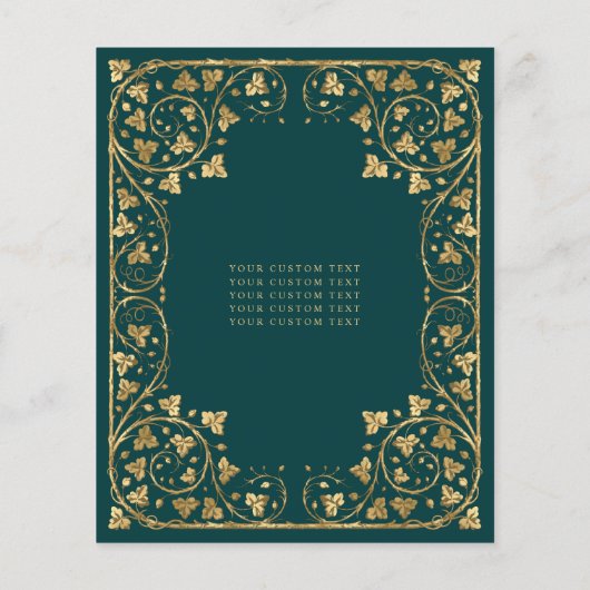 Goedkope Glam Emerald Groen Goud Tiara Quinceanera Flyer (Achterkant)