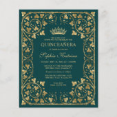 Goedkope Glam Emerald Groen Goud Tiara Quinceanera Flyer (Voorkant)