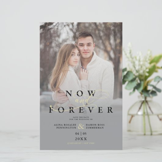 Goedkope grijze gradiënt Elegant Fotoscript bruilo (Staand voorkant)