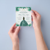 Goedkope groene gouden bloemrijke glam prinses Qui Flyer (Hand)