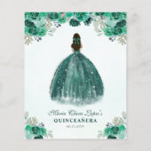 Goedkope groene gouden bloemrijke glam prinses Qui Flyer (Achterkant)