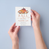 Goedkope Herfst in Love Floral Pumpkin Vrijgezelle Flyer (Hand)