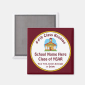 Goedkope High School Reunion Gifts, Tekst en Kleur Magneet (Voorkant / Achterkant)